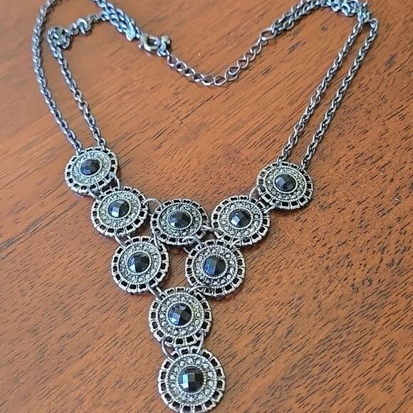 Premier Designs Black and Silver Tone Necklace Jewelry Womwns Adjustable - Picture 6 of 15
